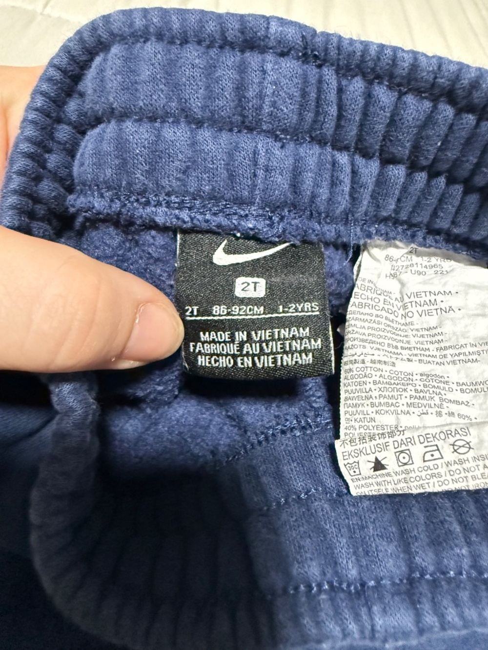 Nike 2T Blue Fleece Jogger Pants Pull-On Elastic Waist Solid Logo - Picture 7 of 7